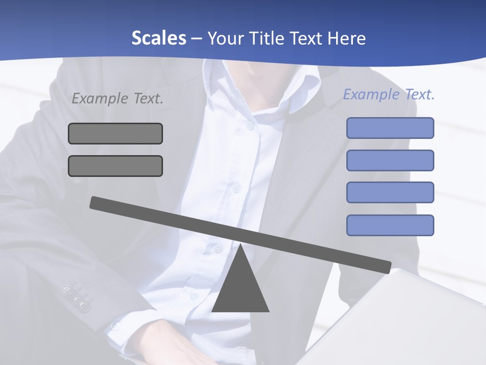 Yong Businessman Sitting On Stairs With Laptop PowerPoint Template