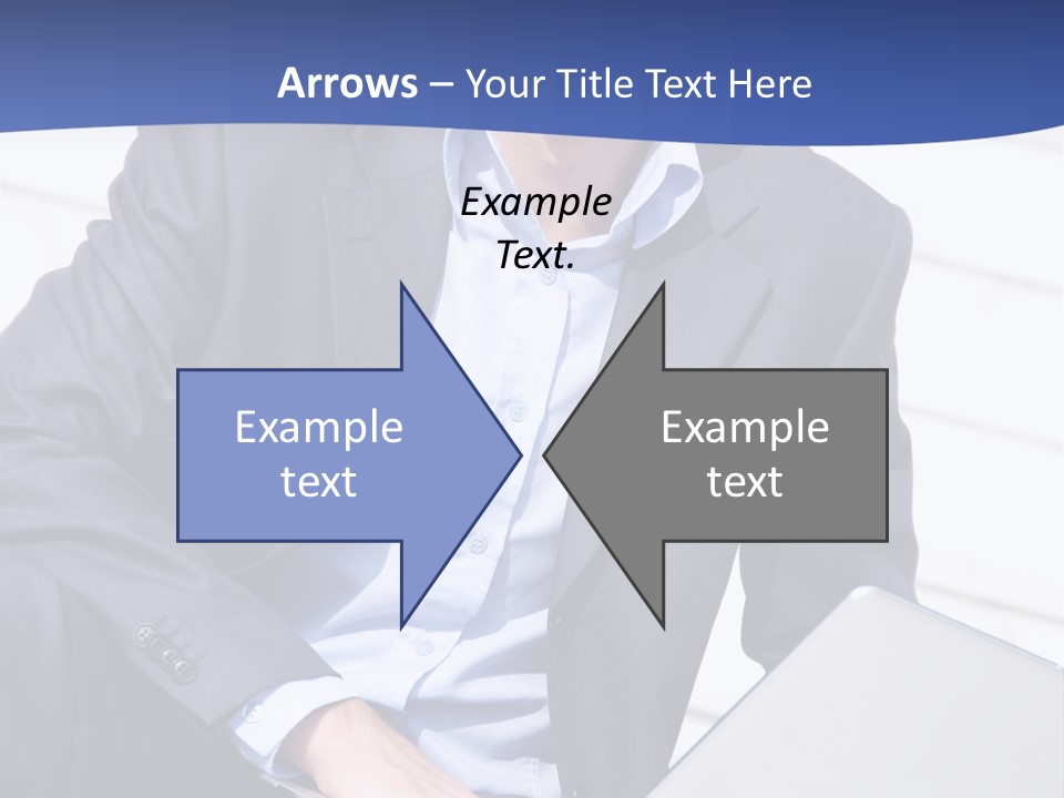 Yong Businessman Sitting On Stairs With Laptop PowerPoint Template