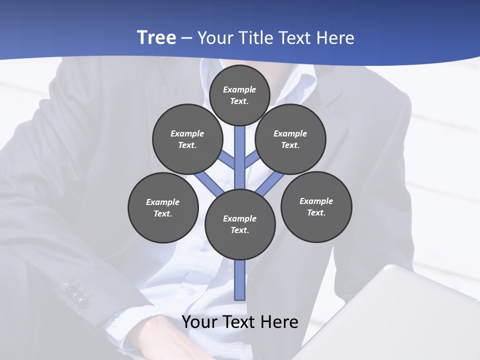 Yong Businessman Sitting On Stairs With Laptop PowerPoint Template