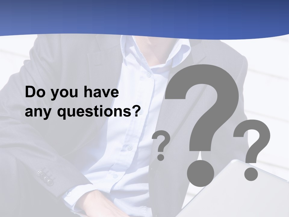 Yong Businessman Sitting On Stairs With Laptop PowerPoint Template