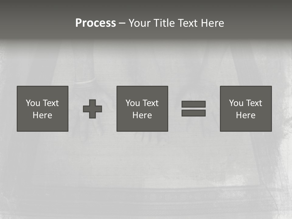 Grunge Photo Montage Of Woman's Hands And Leg In Yoga Posture. PowerPoint Template
