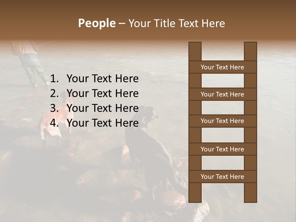 A Fisherman And His Two Dogs Fish For Salmon In Squamish, Bc, Canada PowerPoint Template