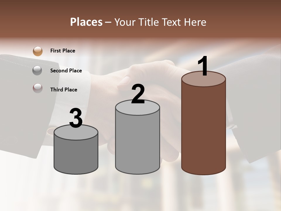 Business Handshake Over Blurry Background PowerPoint Template