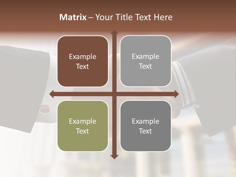Business Handshake Over Blurry Background PowerPoint Template
