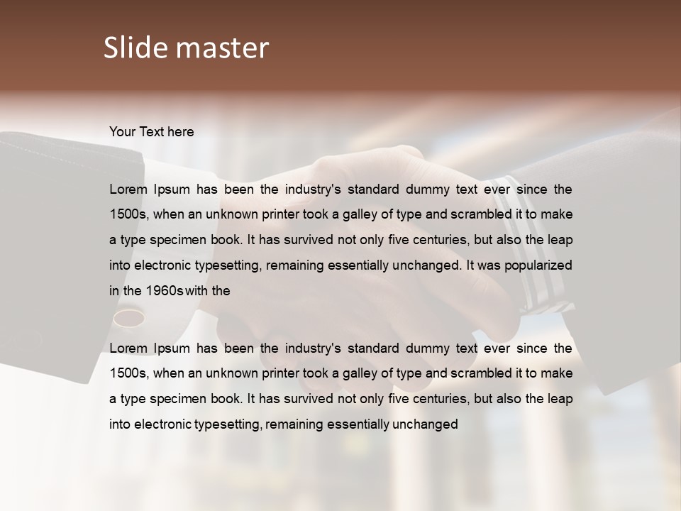 Business Handshake Over Blurry Background PowerPoint Template