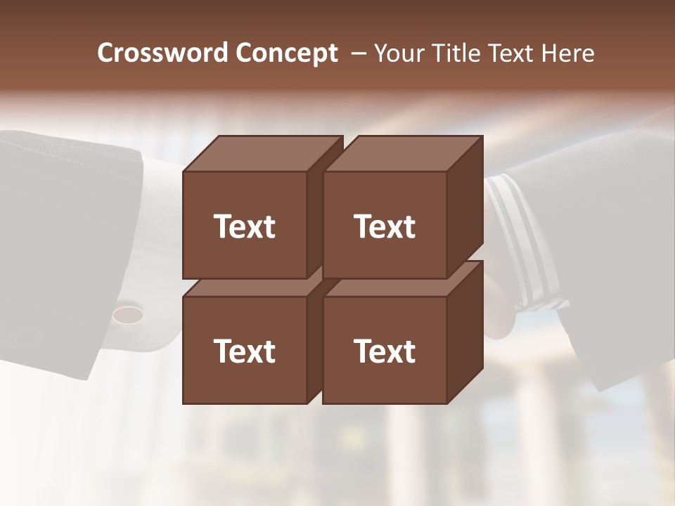 Business Handshake Over Blurry Background PowerPoint Template