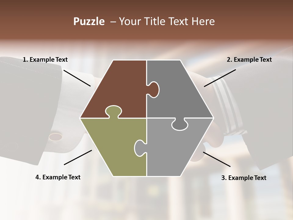 Business Handshake Over Blurry Background PowerPoint Template