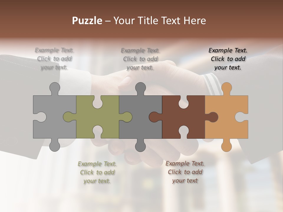 Business Handshake Over Blurry Background PowerPoint Template