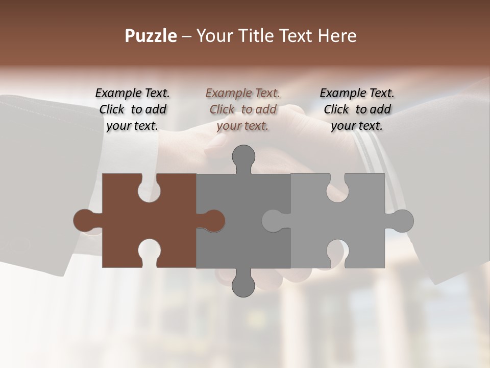 Business Handshake Over Blurry Background PowerPoint Template