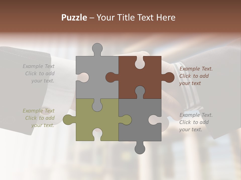 Business Handshake Over Blurry Background PowerPoint Template
