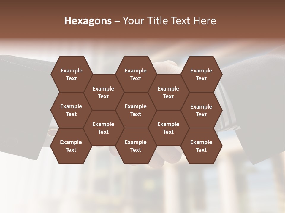 Business Handshake Over Blurry Background PowerPoint Template