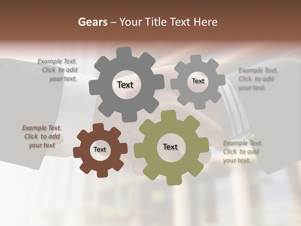 Business Handshake Over Blurry Background PowerPoint Template