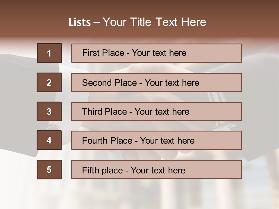 Business Handshake Over Blurry Background PowerPoint Template