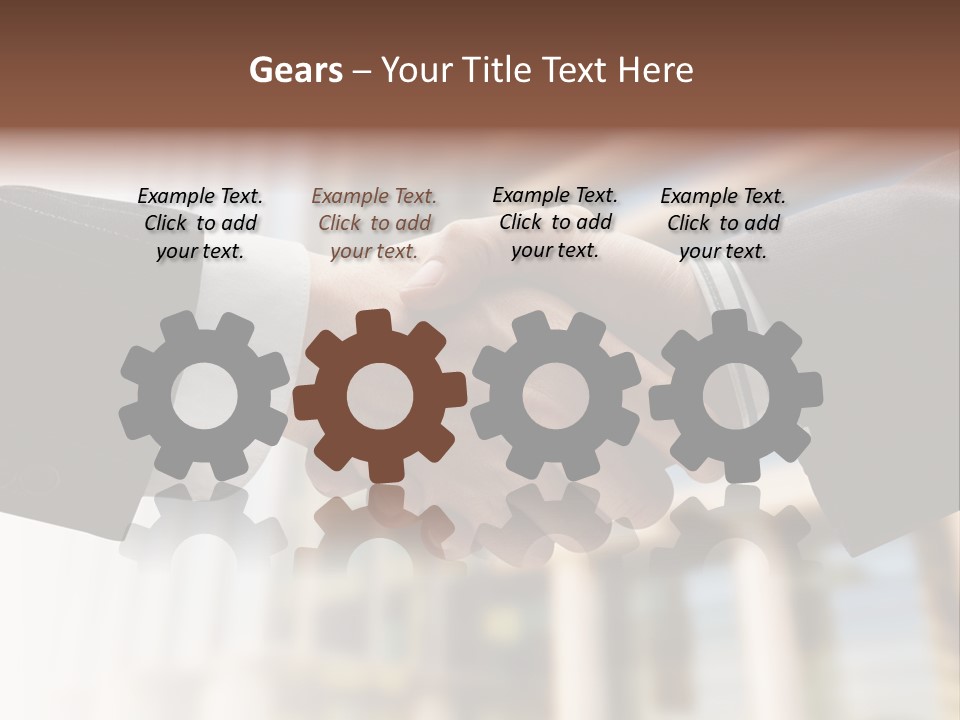 Business Handshake Over Blurry Background PowerPoint Template