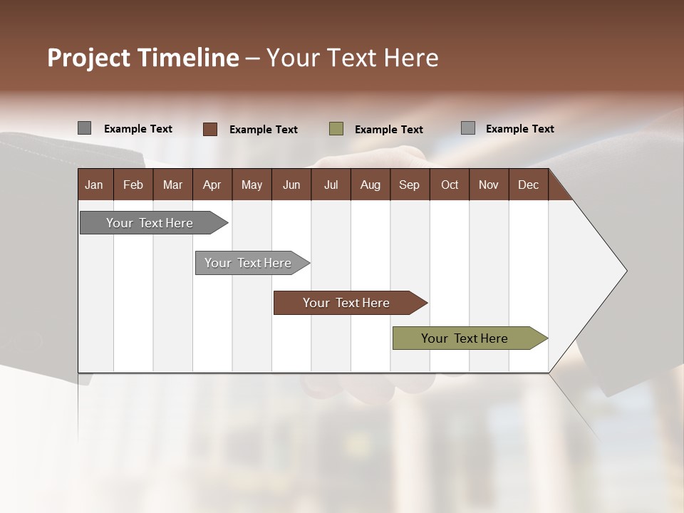 Business Handshake Over Blurry Background PowerPoint Template
