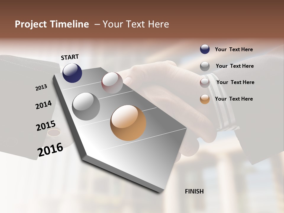 Business Handshake Over Blurry Background PowerPoint Template