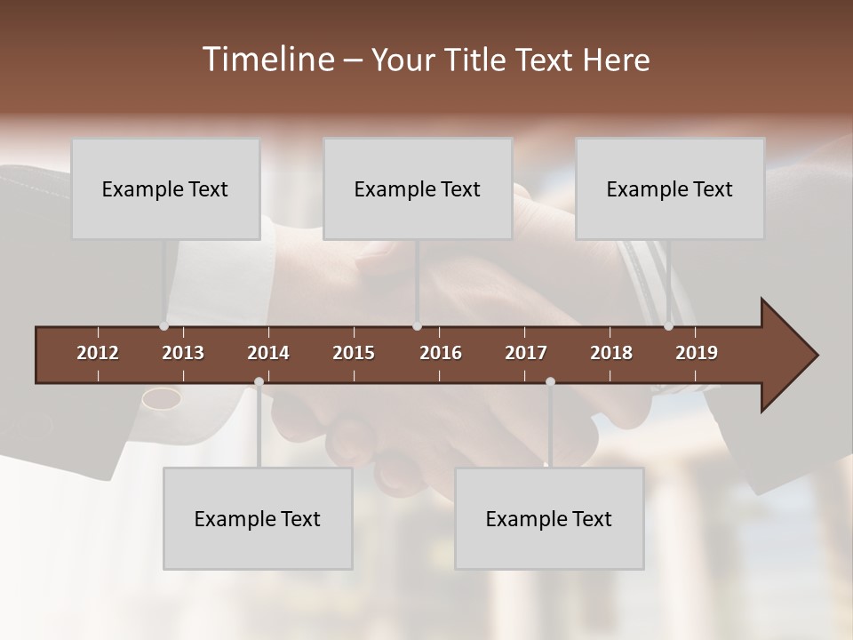 Business Handshake Over Blurry Background PowerPoint Template