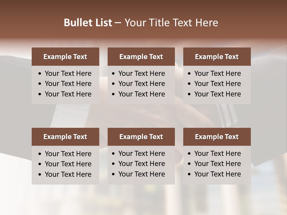 Business Handshake Over Blurry Background PowerPoint Template