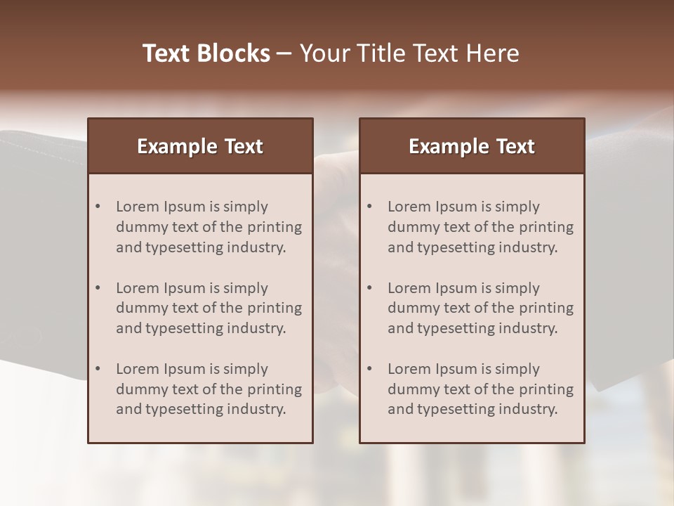 Business Handshake Over Blurry Background PowerPoint Template