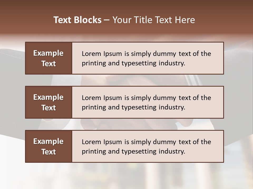 Business Handshake Over Blurry Background PowerPoint Template