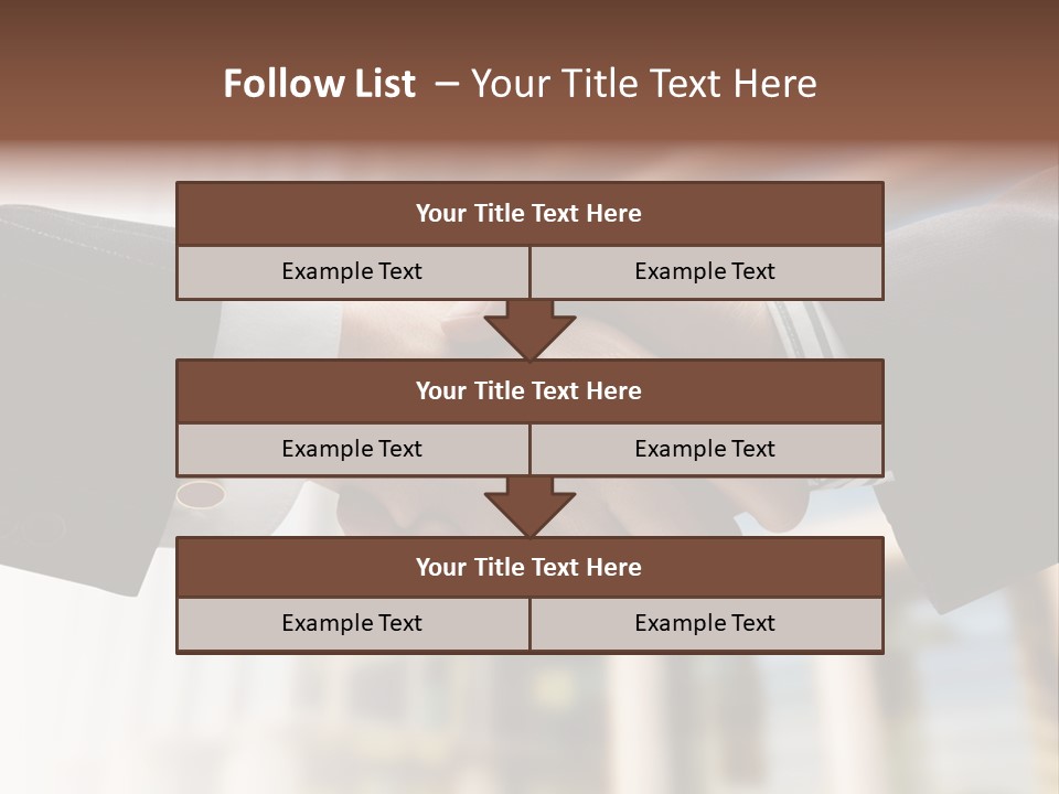 Business Handshake Over Blurry Background PowerPoint Template