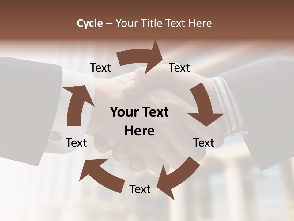 Business Handshake Over Blurry Background PowerPoint Template