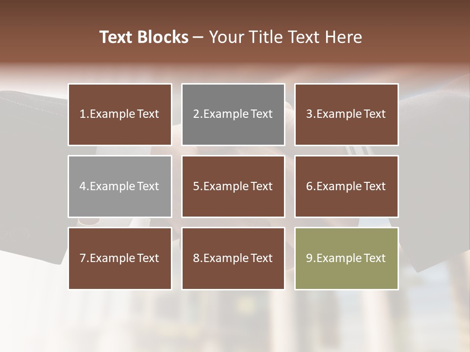Business Handshake Over Blurry Background PowerPoint Template