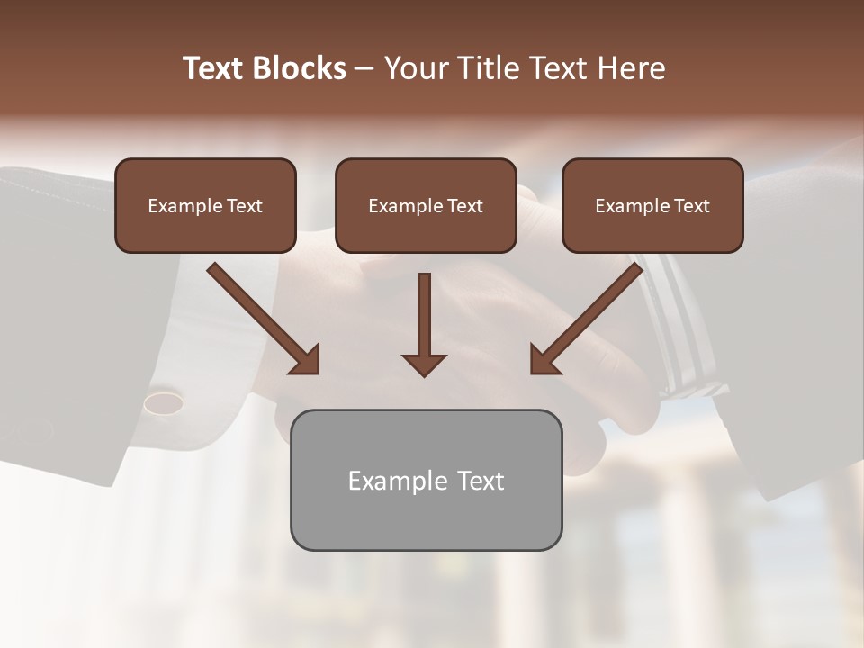 Business Handshake Over Blurry Background PowerPoint Template
