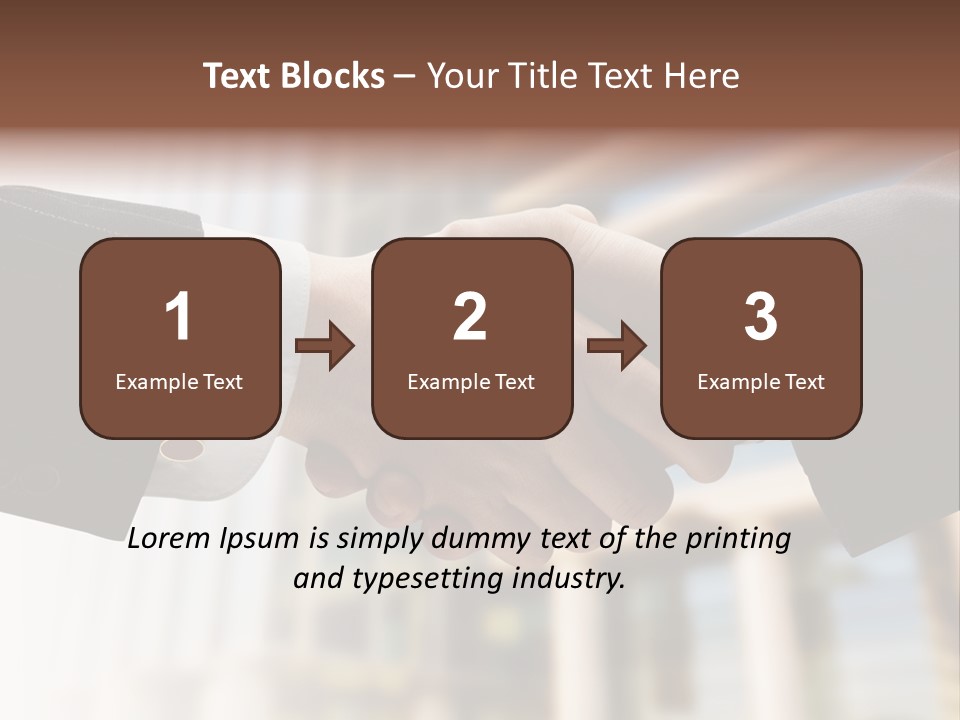Business Handshake Over Blurry Background PowerPoint Template
