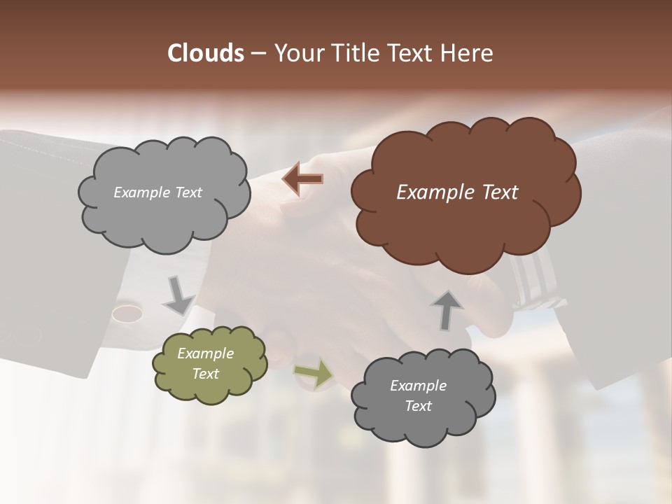 Business Handshake Over Blurry Background PowerPoint Template