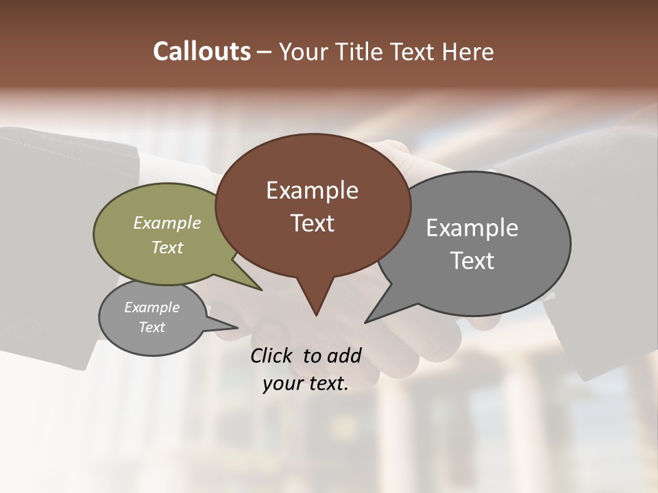 Business Handshake Over Blurry Background PowerPoint Template