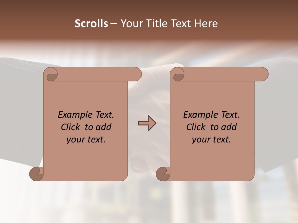 Business Handshake Over Blurry Background PowerPoint Template