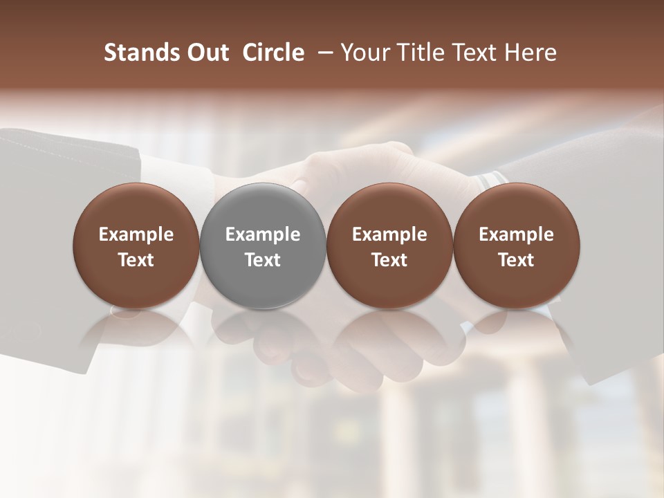 Business Handshake Over Blurry Background PowerPoint Template
