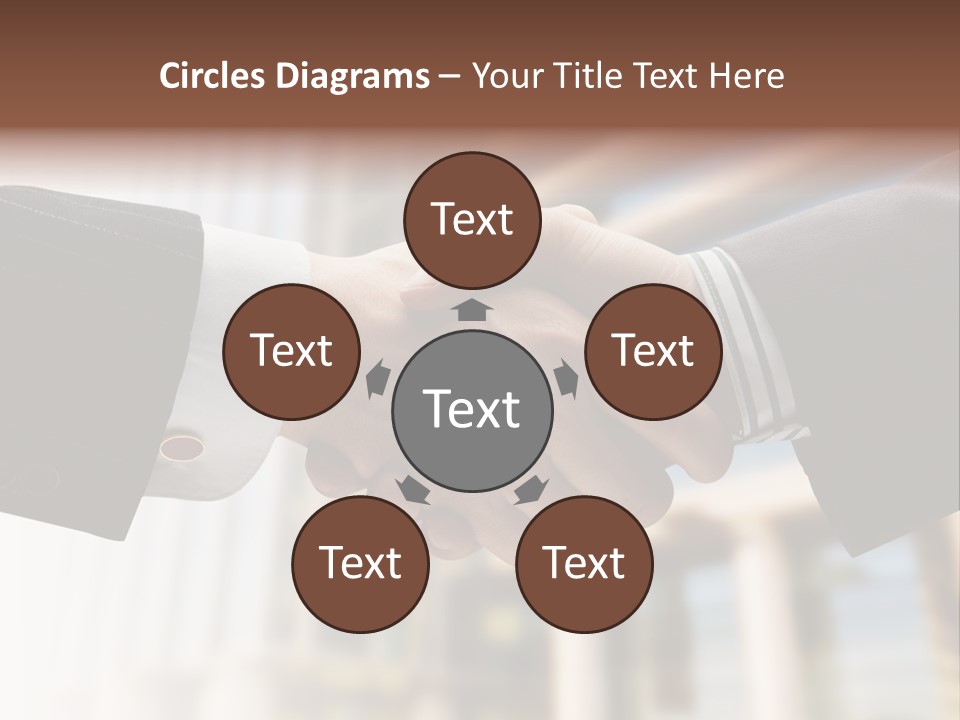 Business Handshake Over Blurry Background PowerPoint Template