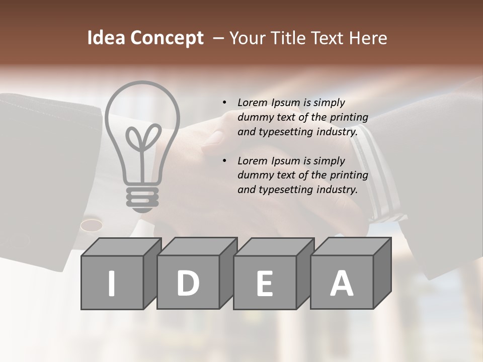 Business Handshake Over Blurry Background PowerPoint Template