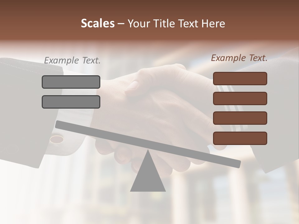 Business Handshake Over Blurry Background PowerPoint Template