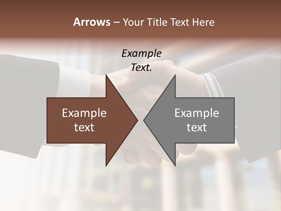 Business Handshake Over Blurry Background PowerPoint Template