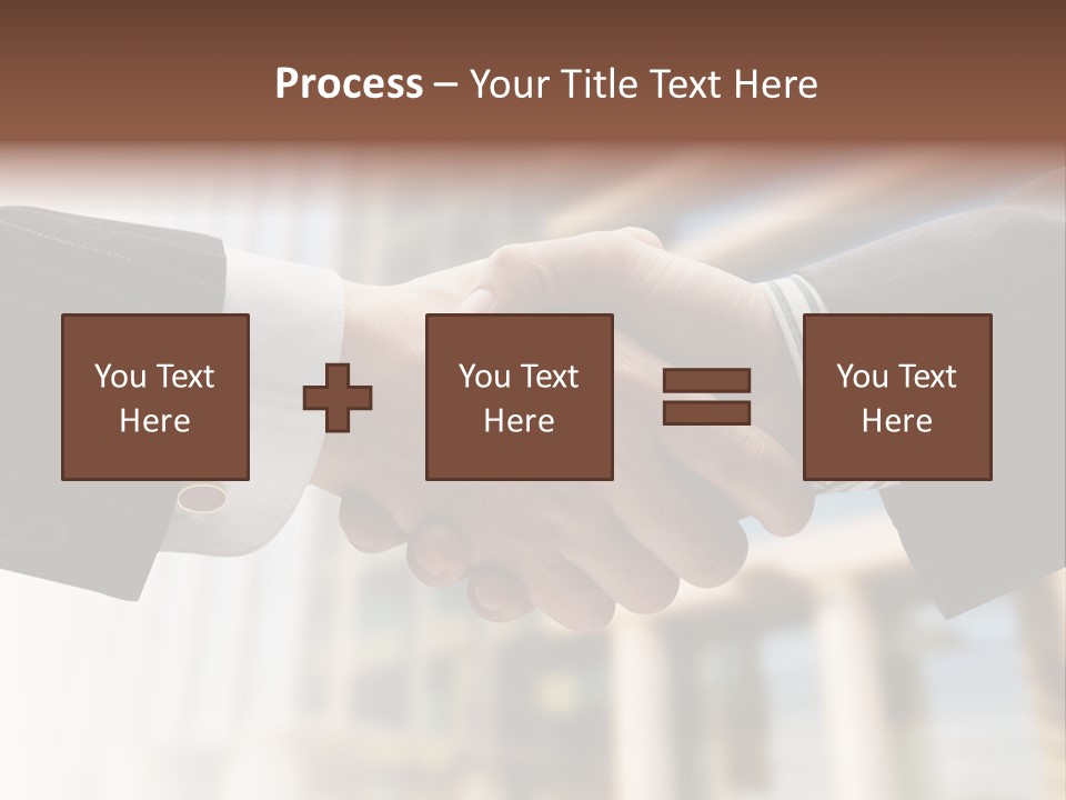 Business Handshake Over Blurry Background PowerPoint Template