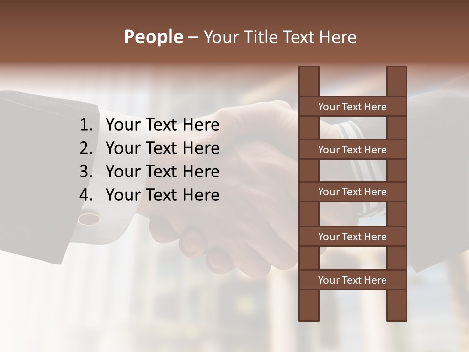 Business Handshake Over Blurry Background PowerPoint Template