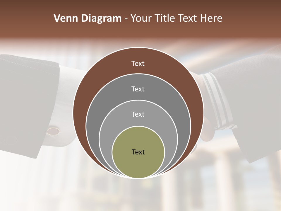 Business Handshake Over Blurry Background PowerPoint Template