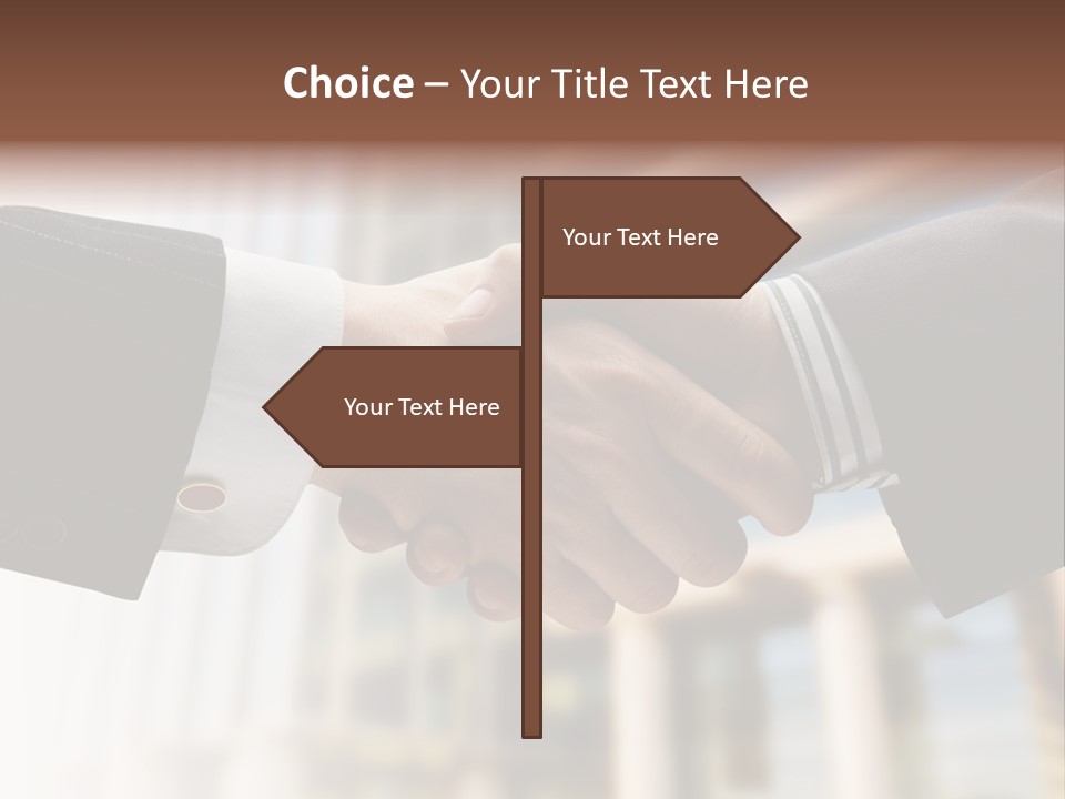 Business Handshake Over Blurry Background PowerPoint Template