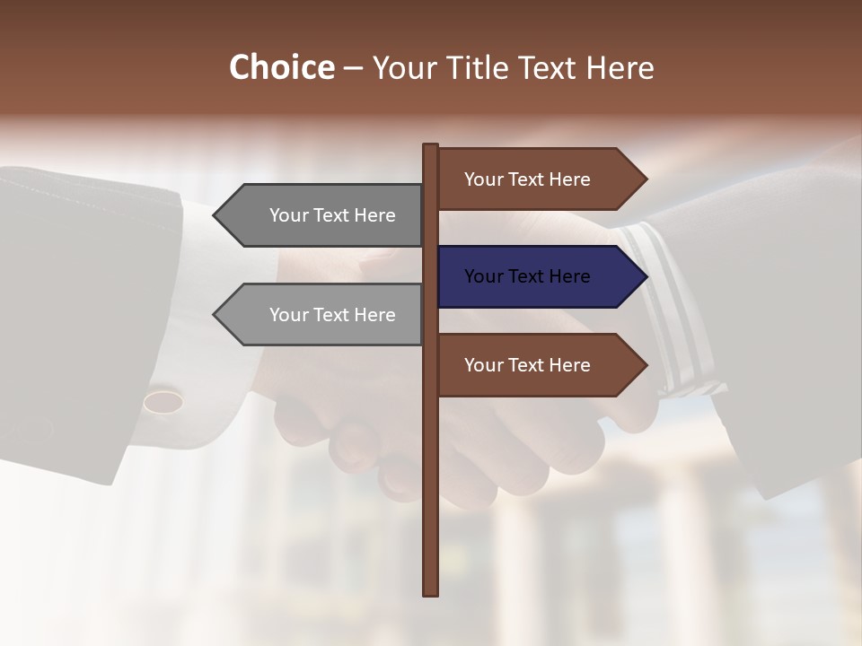 Business Handshake Over Blurry Background PowerPoint Template