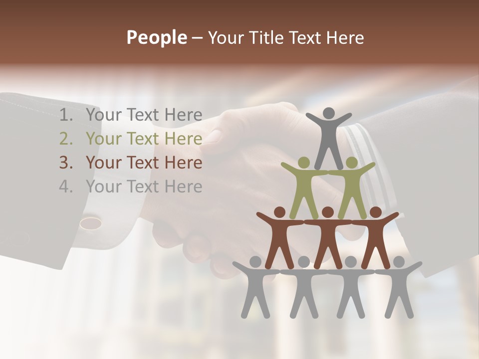 Business Handshake Over Blurry Background PowerPoint Template