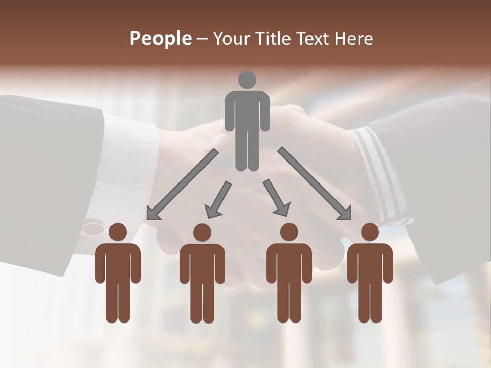 Business Handshake Over Blurry Background PowerPoint Template