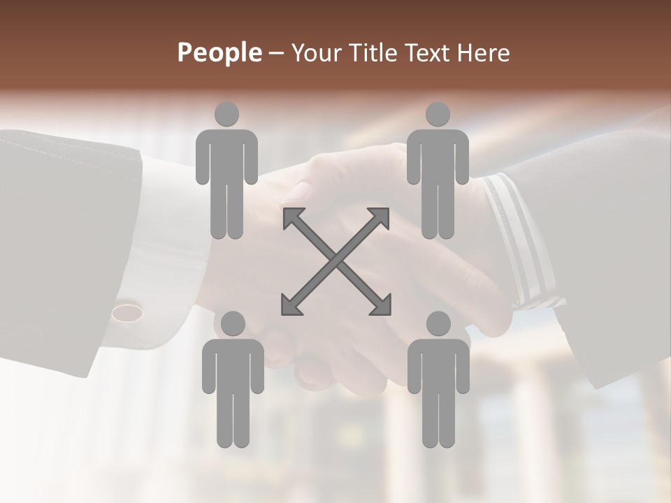 Business Handshake Over Blurry Background PowerPoint Template