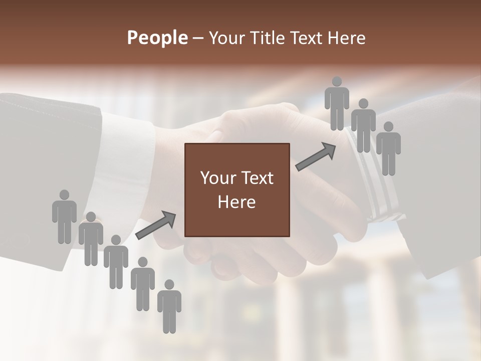 Business Handshake Over Blurry Background PowerPoint Template