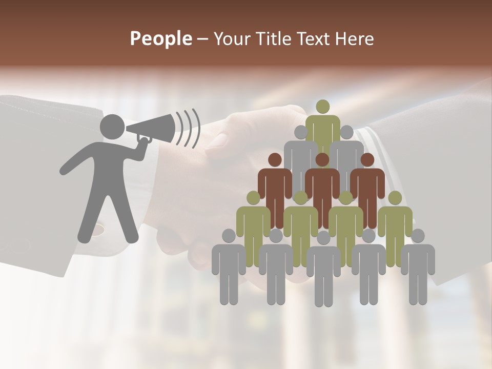 Business Handshake Over Blurry Background PowerPoint Template