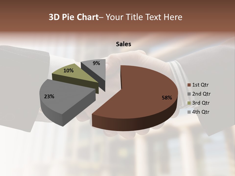 Business Handshake Over Blurry Background PowerPoint Template