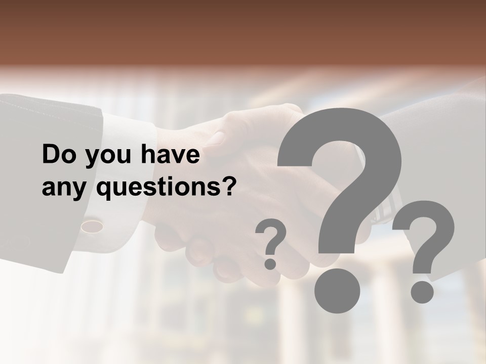 Business Handshake Over Blurry Background PowerPoint Template