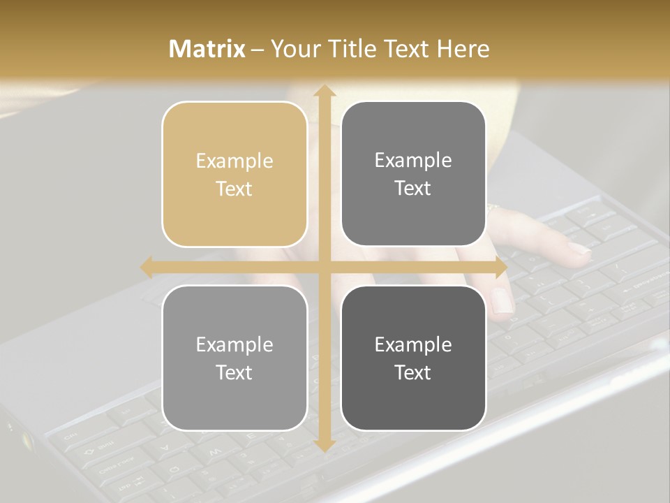 A Woman Is Typing On A Laptop Computer PowerPoint Template